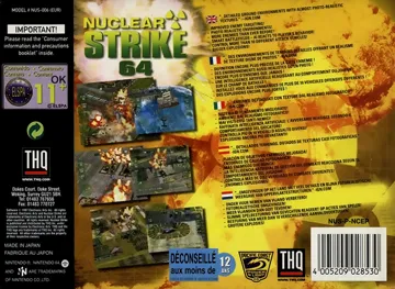 Nuclear Strike 64 (Germany) box cover back